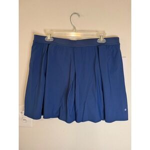 Lululemon Angled Pleat High-Rise Tennis Skirt Size XL Blue Twill NWT